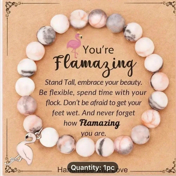 Flemming Bracelet Pink Brown Gray Earthtones Beads - Picture 1 of 9